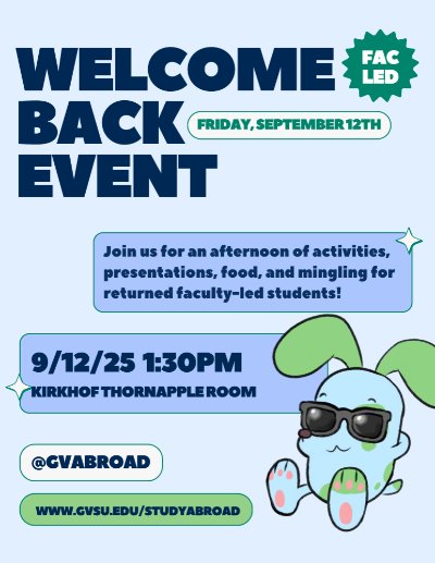 Welcome Back Event: For Returned Faculty-Led Study Abroad Students